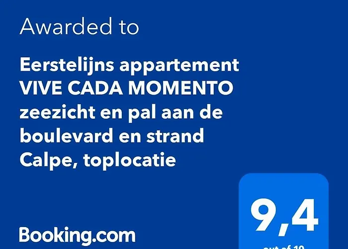 Eerstelijns Vive Cada Momento Zeezicht En Pal Aan De Boulevard En Calpe, Toplocatie * Calpe